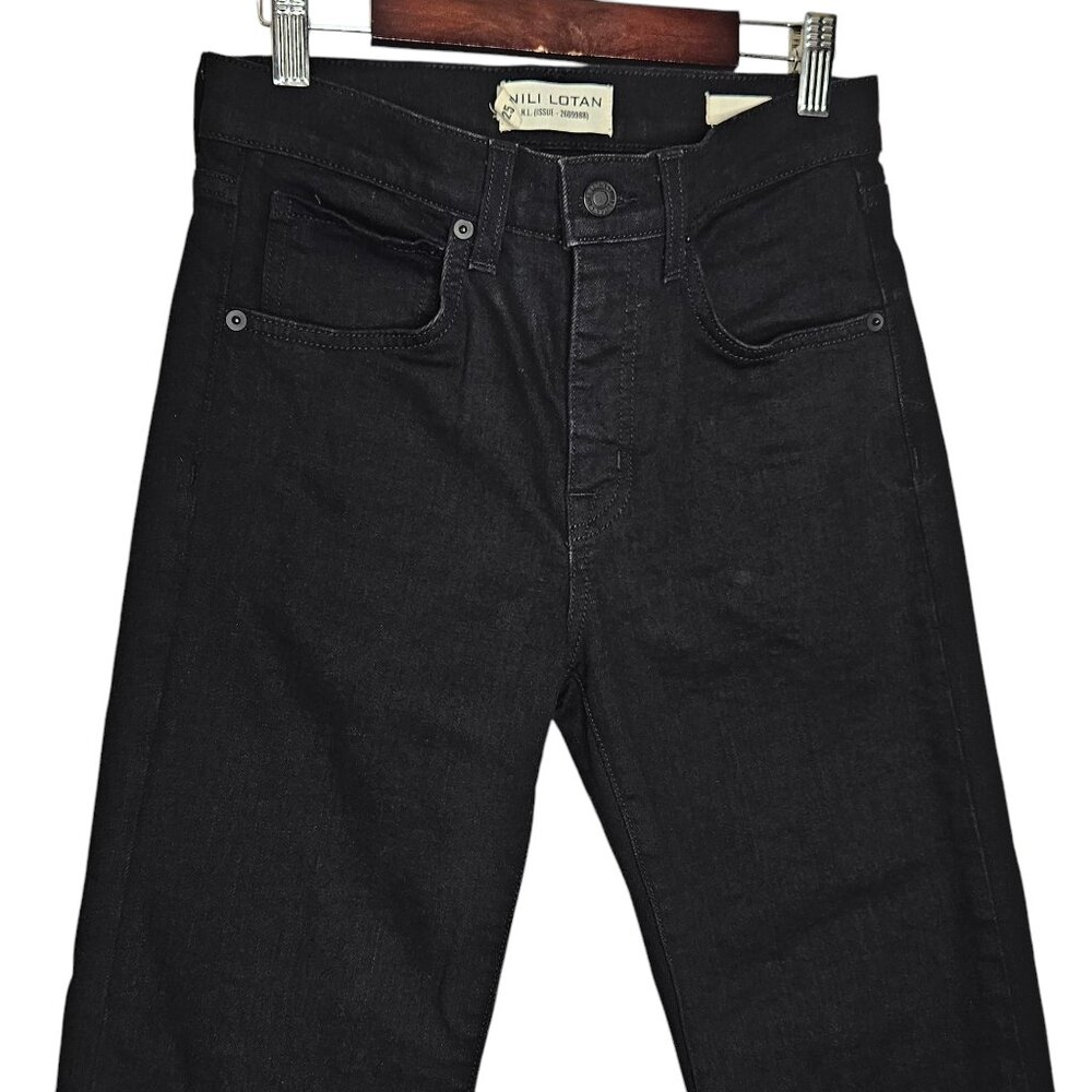 Nili Lotan Celia Distressed Black Bootcut Stretch‎ Denim Jeans Size 25 - Picture 6 of 15